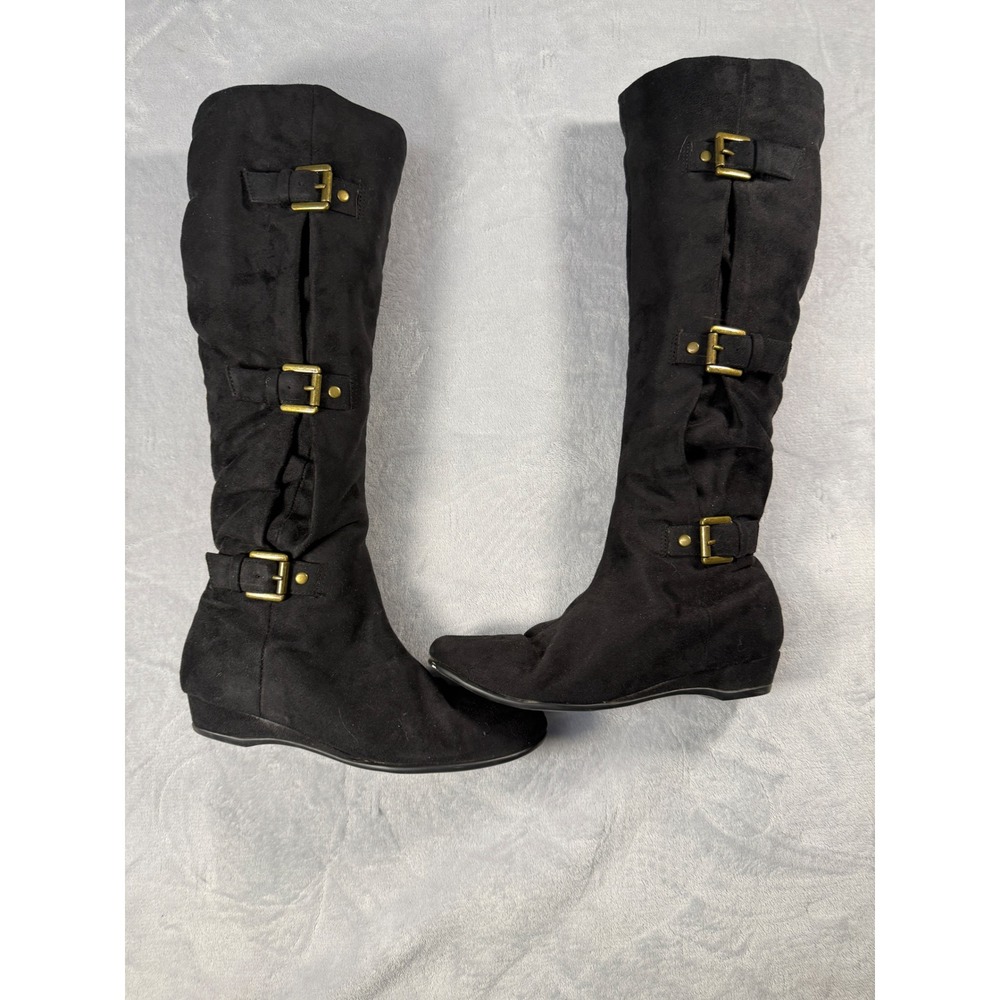 What's What Knee High‎ Buckle Zip Boots 6M